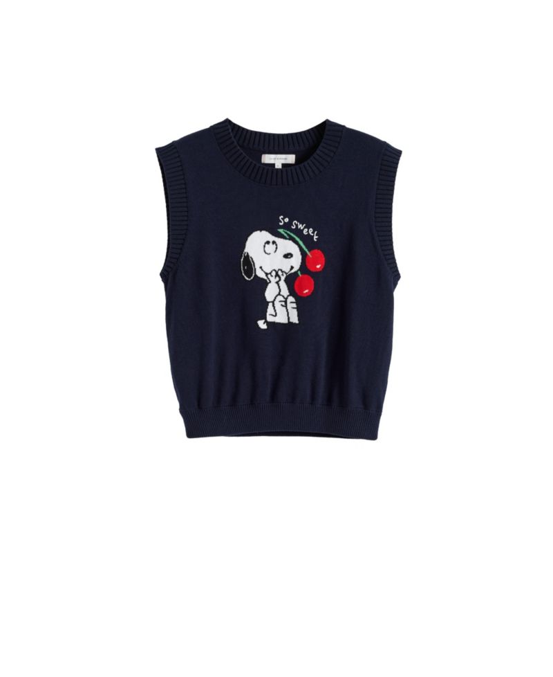 Women's Chinti and Parker Cotton Snoopy Cherry Tank