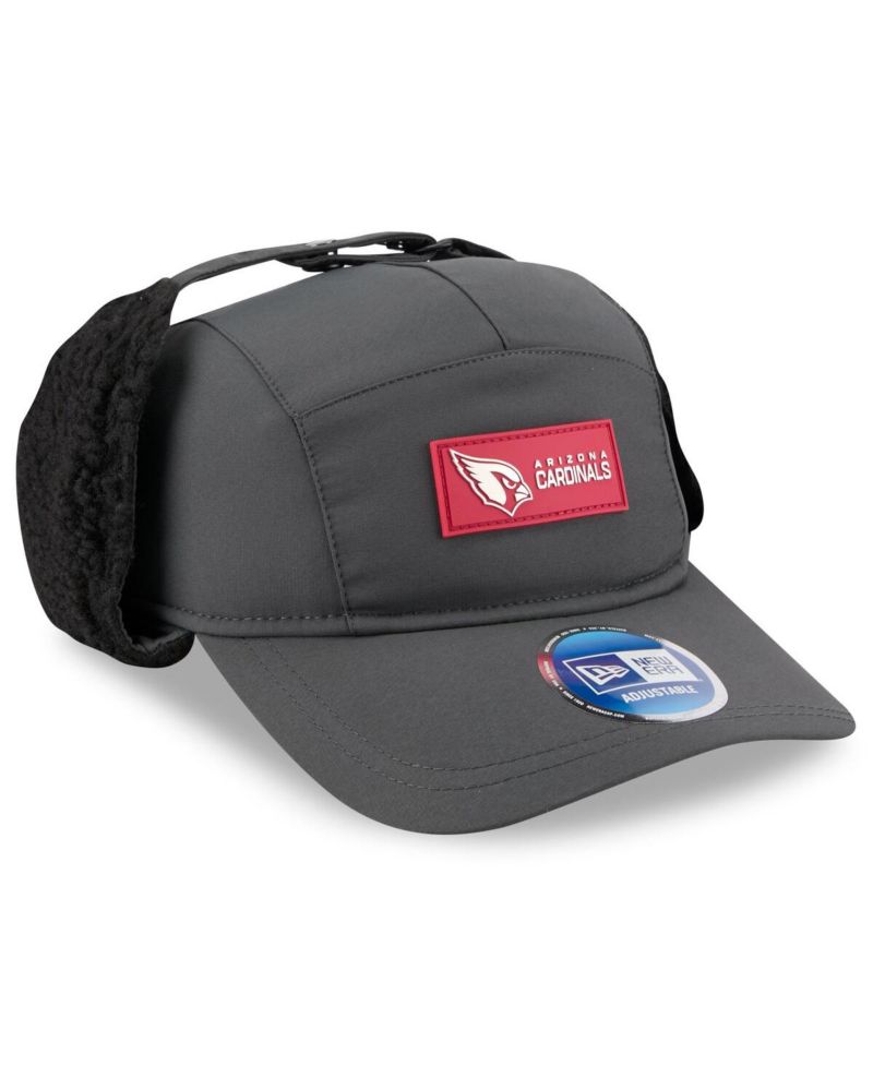 Men's Charcoal Arizona Cardinals 2025 Sideline Cold Weather Runner Dog Ear Adjustable Hat