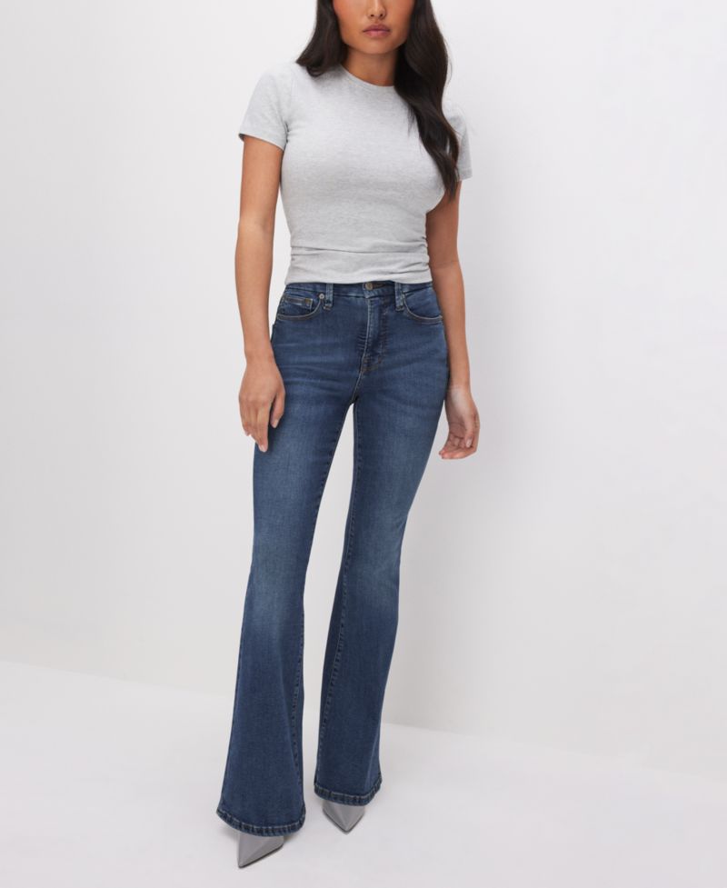 Petite Mid-Rise Flare-Leg Jeans