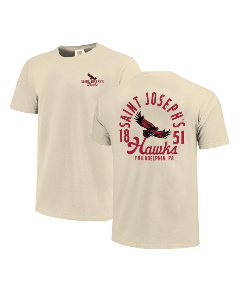 Men's Cream Saint Joseph's Hawks Comfort Colors Mascot Overlay T-Shirt