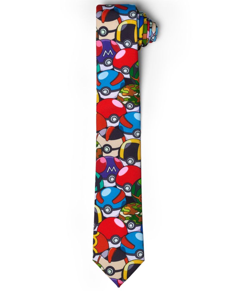 Men's Pokemon Tie - Pokeball Necktie - Formal And Casual - Including 1 Tie - Multicolor