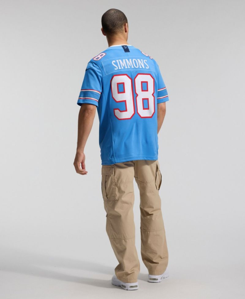 Men's Jeffery Simmons Light Blue Tennessee Titans Vapor F.U.S.E. Sewn Down Limited Jersey
