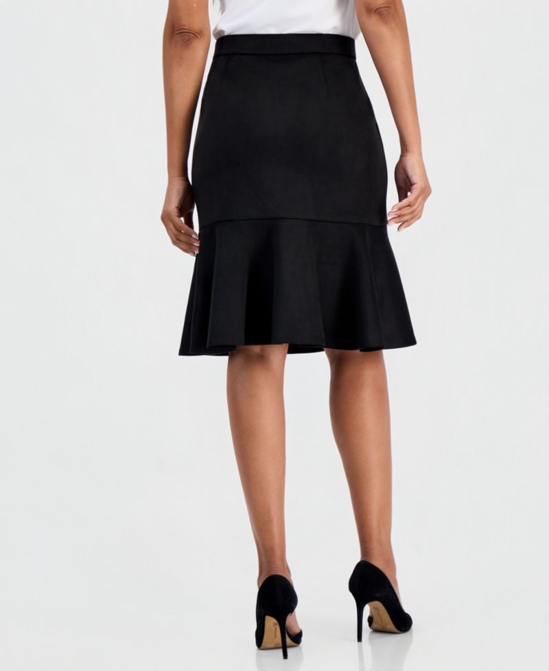 Women's Pull-On Flare Faux Suede Skirt
