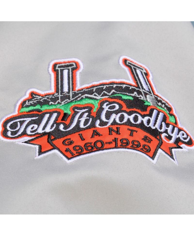 Men's Gray San Francisco Giants Thunderstorm Head Coach Lightweight Satin Full-Snap Jacket
