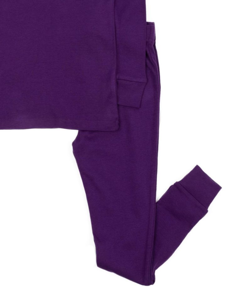 Toddler Matching Family Two Piece Cotton Long Sleeve Solid Color Pajamas 2T-5T