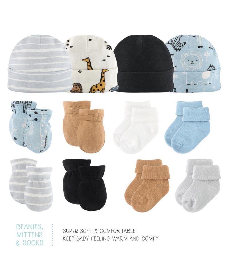 Baby Boys Layette Gift Set Boys, Blue Safari Explorer, 30 Essential Pieces