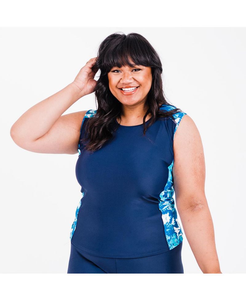 Plus Size Loose Fit Tankini UPF 50+ Maya Swim Top