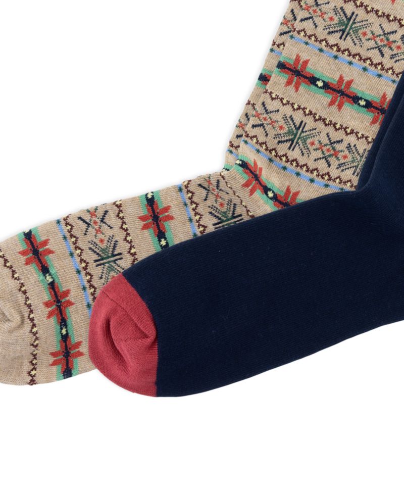 Men's Litchfield Polo Bear Fair Isle Crew Socks, 2-Pack