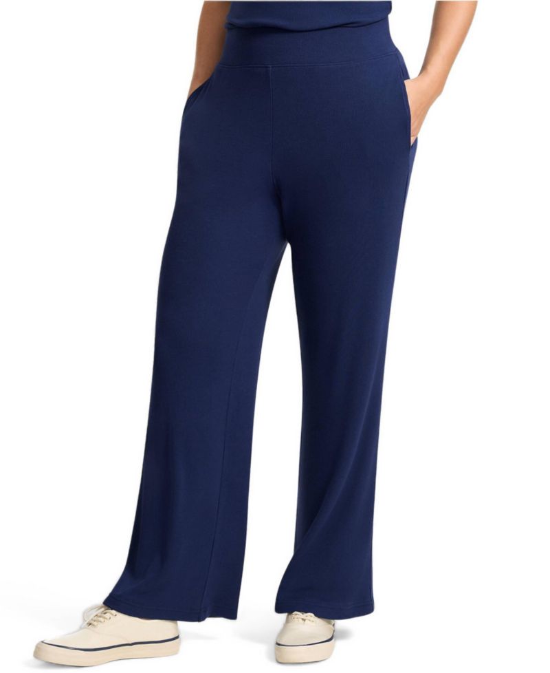 Women's Drapey Rib High Rise Wide Leg Pants