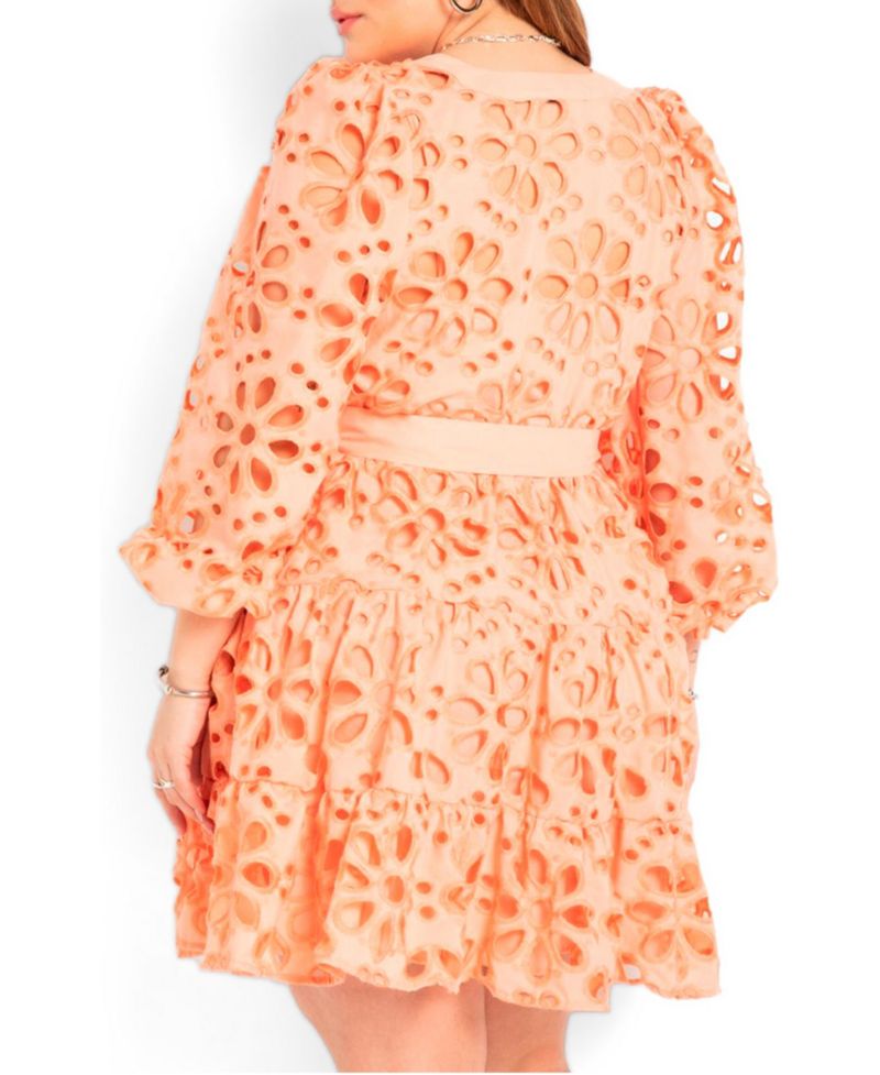 Women's Tiered Eyelet Mini Dress