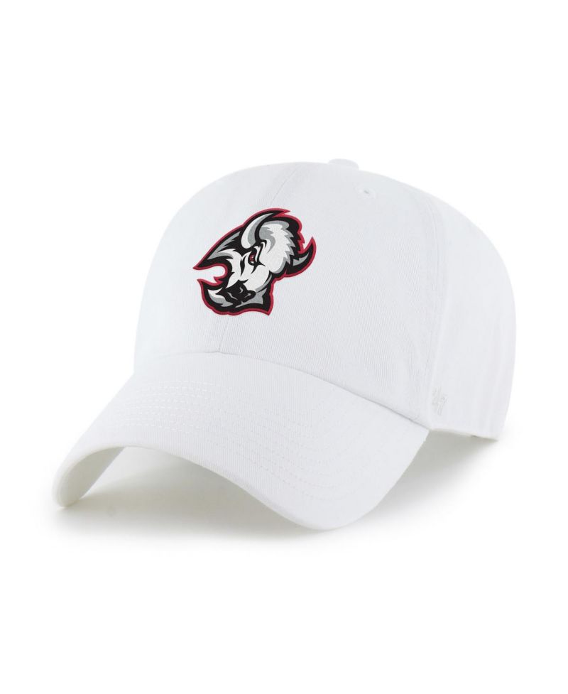 Men's White Buffalo Sabres Logo Clean Up Adjustable Hat