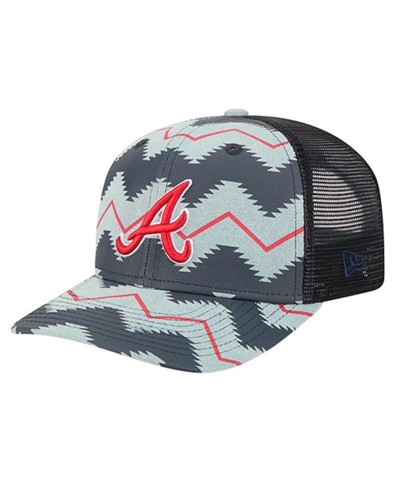 Men's Denim/Navy Atlanta Braves Aztec Denim 9SEVENTY Adjustable Hat