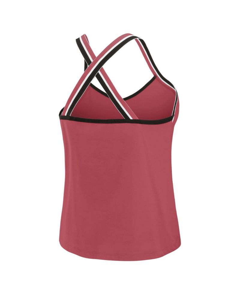 Women's Cardinal Arizona Cardinals Cross Strap Tri-Blend Tank Top