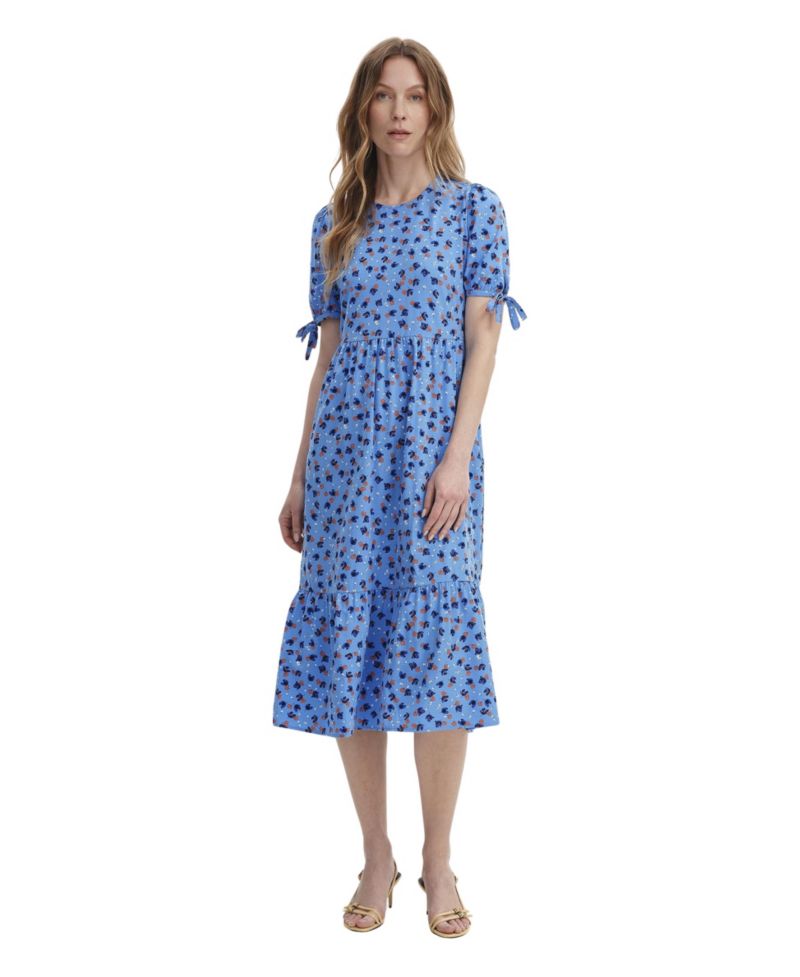 Women's Jessa Floral-Print Tiered Short-Sleeve Midi Dress