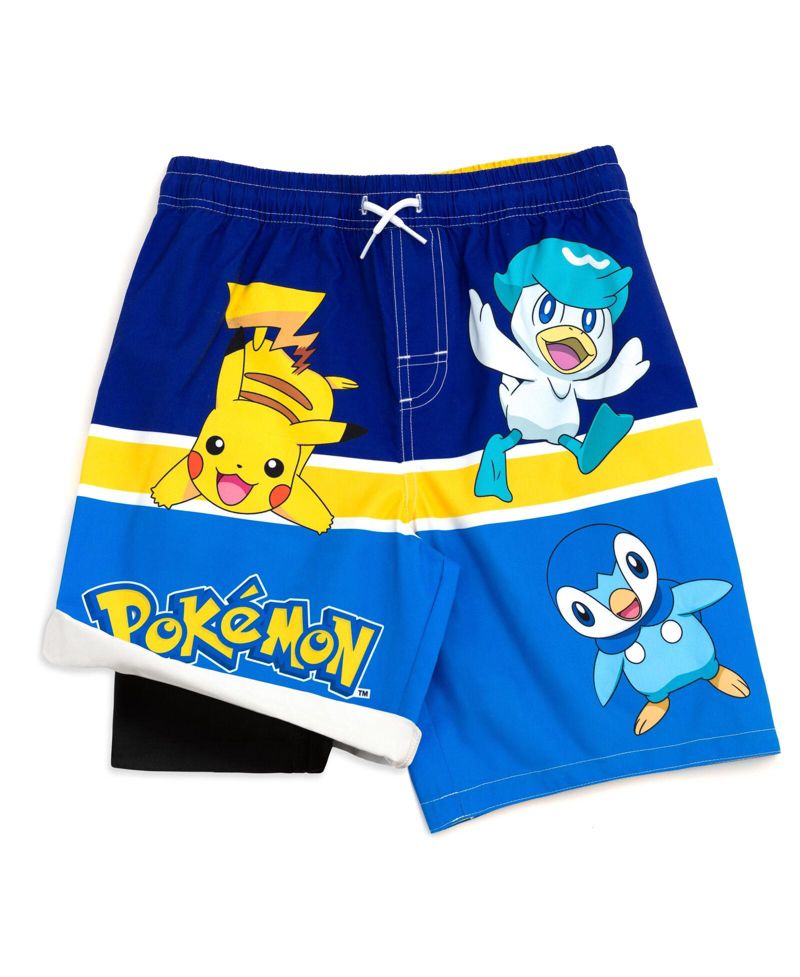 Boys Pikachu Compression UPF 50+ Swim Trunks Bathing Suit