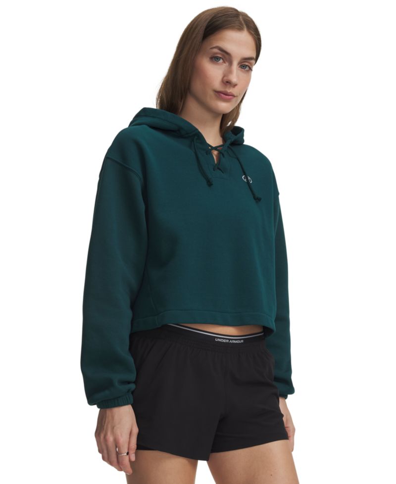 Women's Rival Fleece Lace-Up Cropped Hoodie