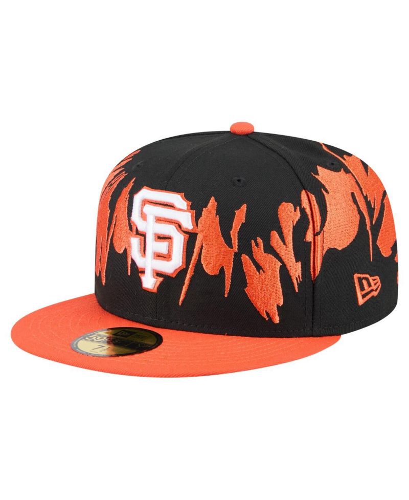 Men's Black/Orange San Francisco Giants Retro Pattern 59FIFTY Fitted Hat