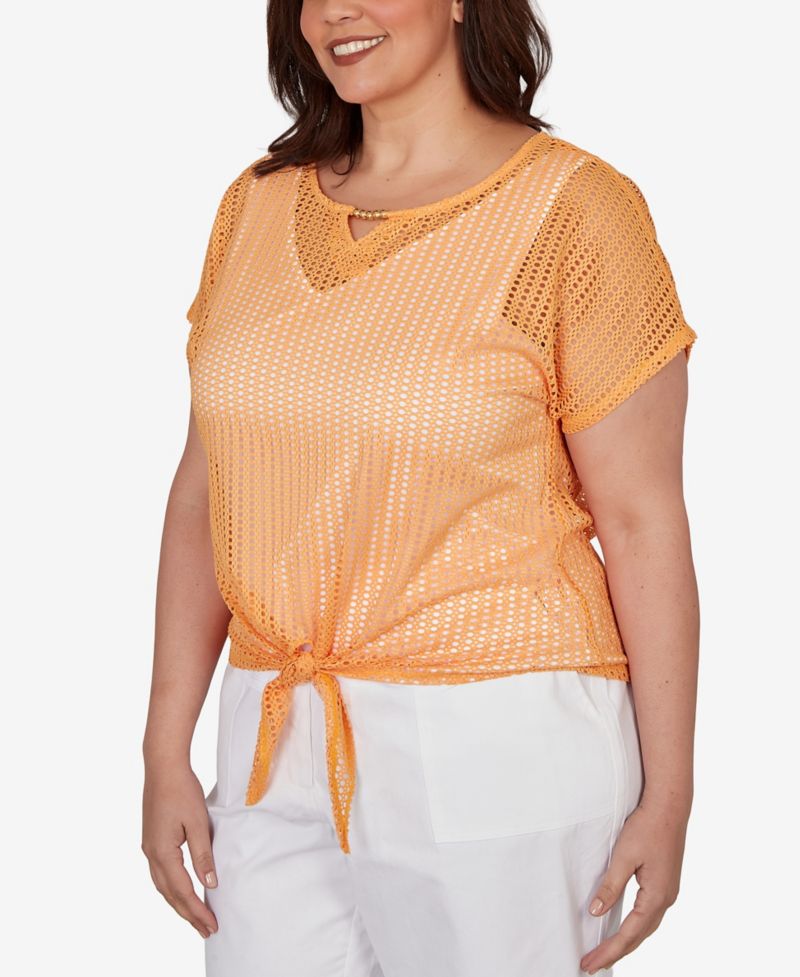 Plus Size Solid Textured Knit Top