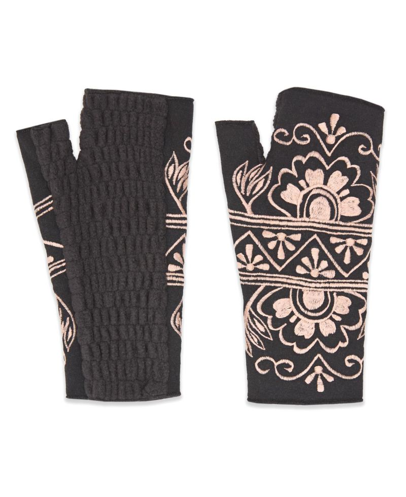 Women s Artisan Crafted Fleece Lined Lawsone Fingerless Gloves