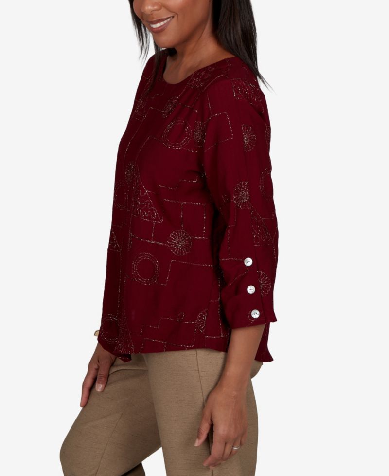 Women's Union Square Sparkle Soutache Geo Floral Top