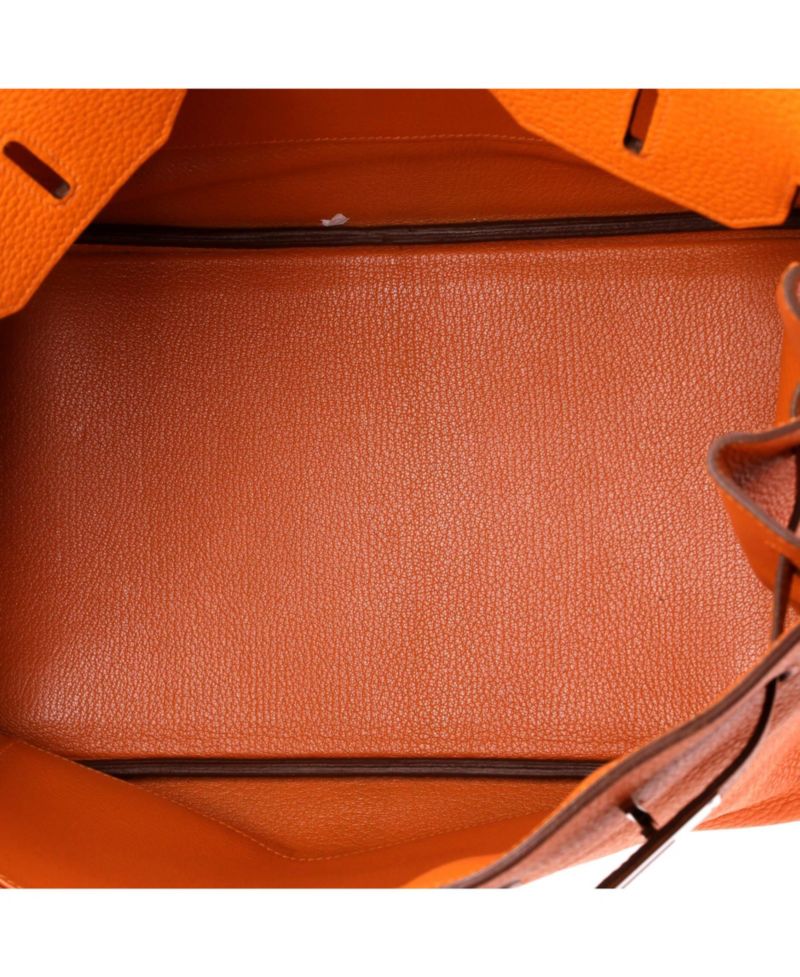 Sirkin 35 Handbag Orange Clemence with Palladium Hardware