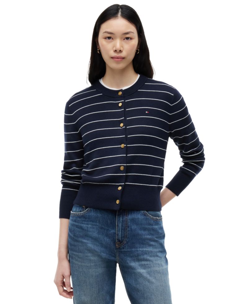 Women's Crewneck Cotton Cardigan