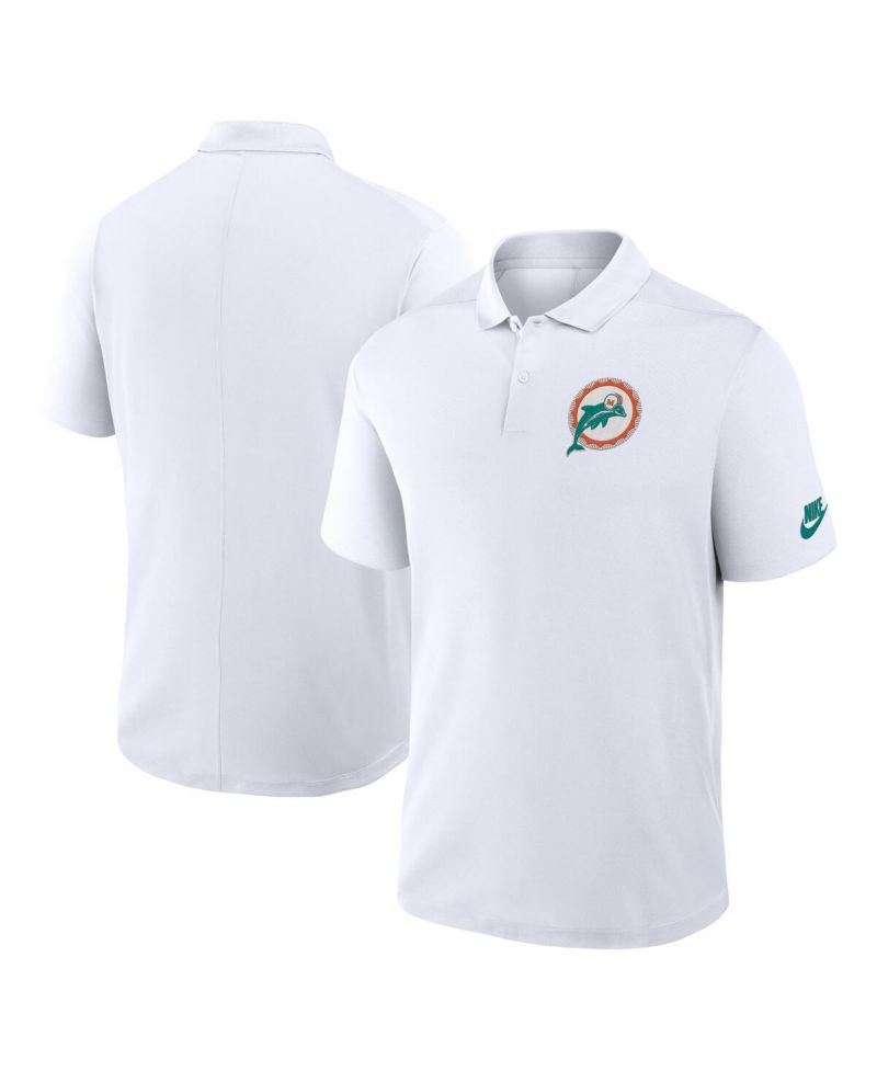 Men's White Miami Dolphins Rewind Victory Performance Polo Shirt