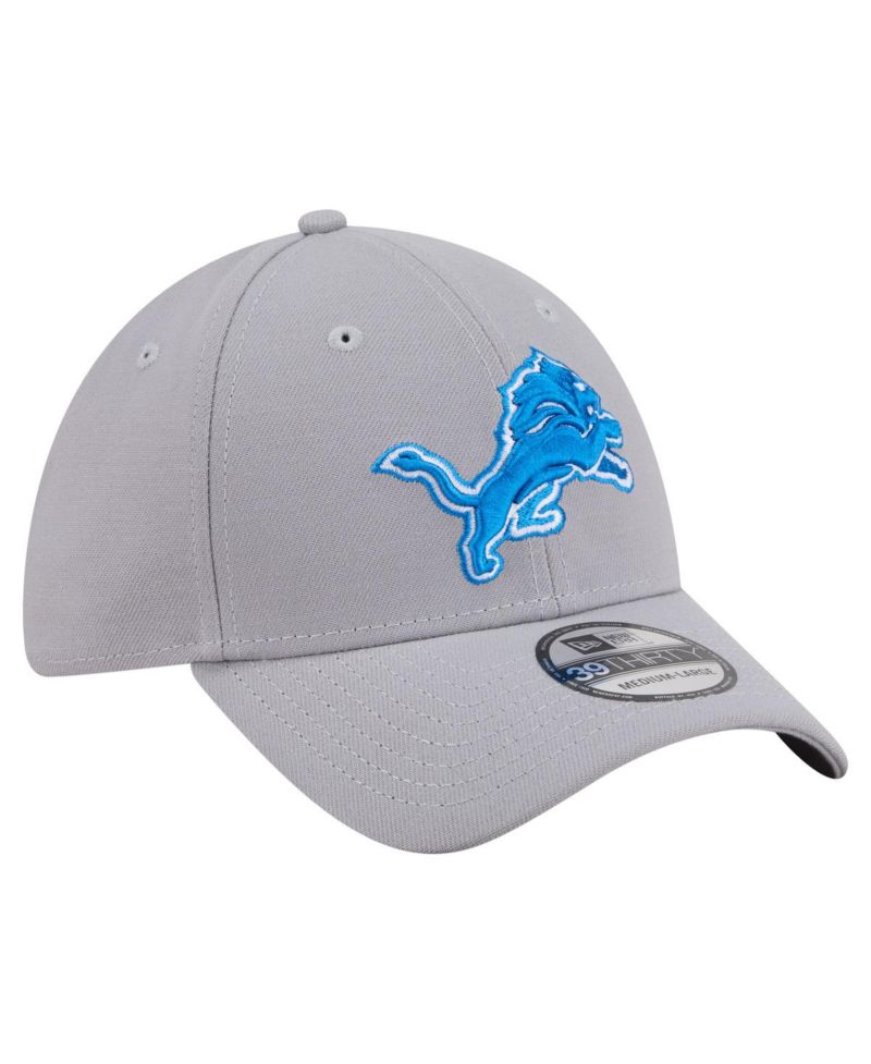 Men's Gray Detroit Lions Core Team 39THIRTY Flex Hat
