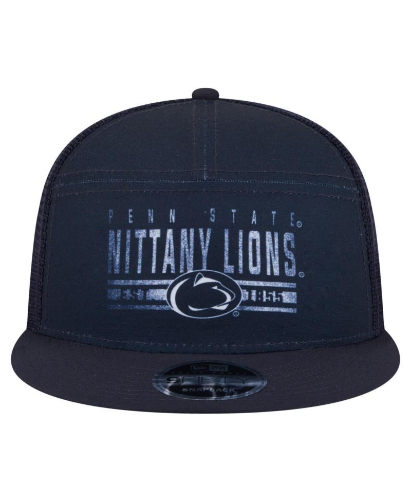 Men's Navy Penn State Nittany Lions Split Panel 9FIFTY Snapback Trucker Hat