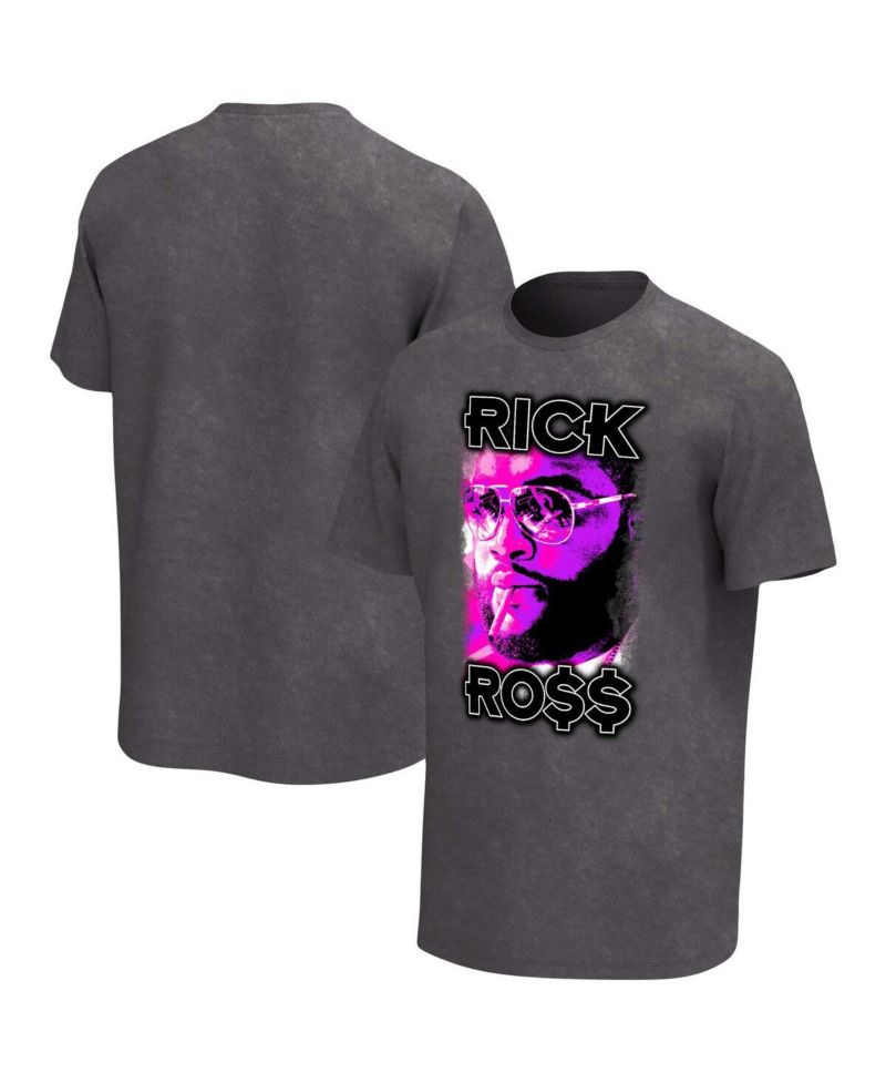 Men's Black Rick Ross Smoking Washed Graphic T-Shirt