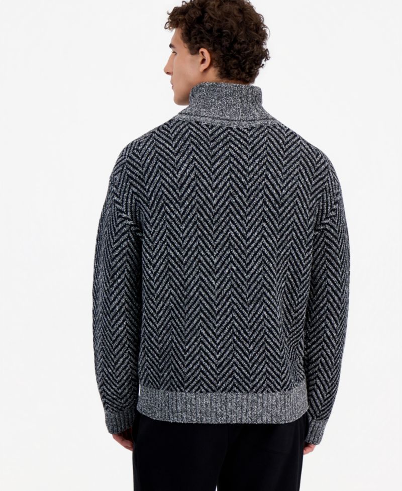 Men's Sherborne Herringbone Oversized Turtleneck Sweater