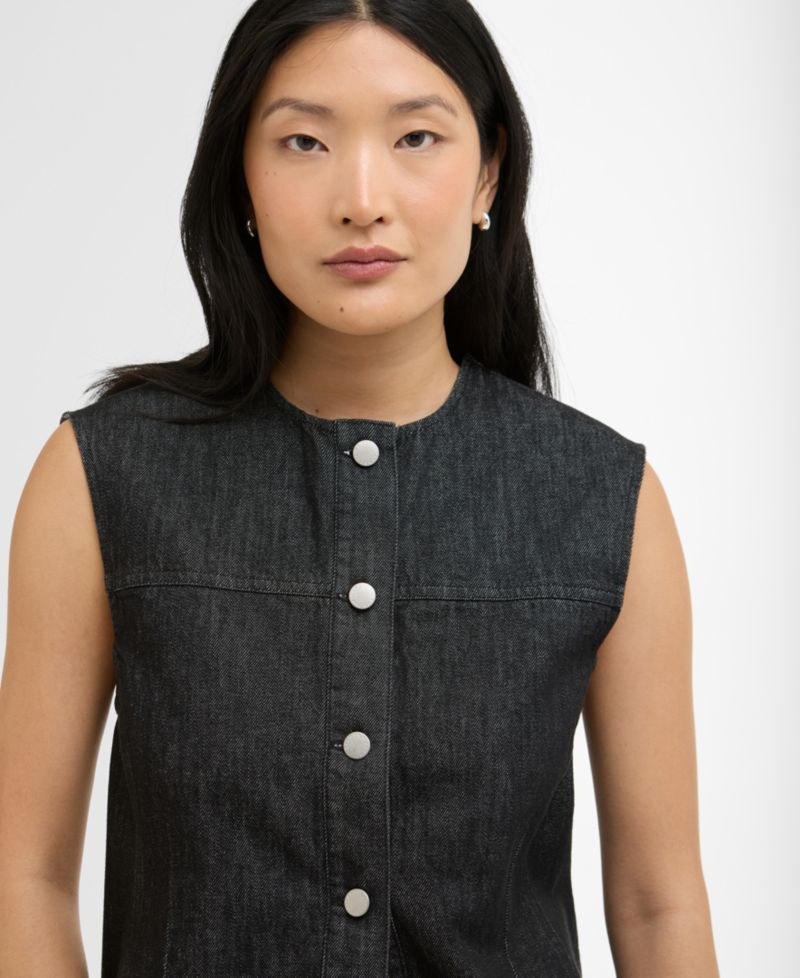 Women's Sleeveless Crewneck Myra Denim Shirt