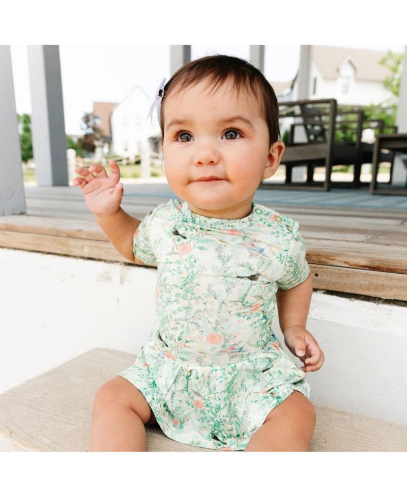 Baby Girls Sage Blossom Bamboo Twirl Dress with Bodysuit