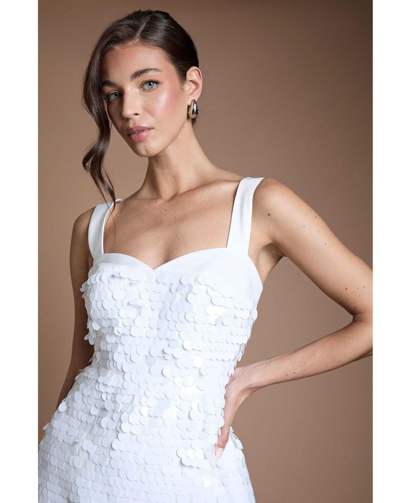 Women's Sequin Bridal Mini Dress