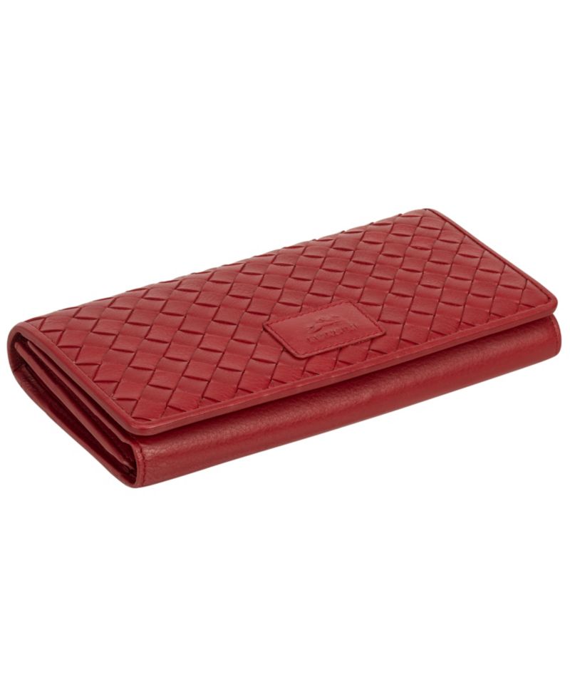 Women's Basket Weave Collection RFID Secure Trifold Wallet