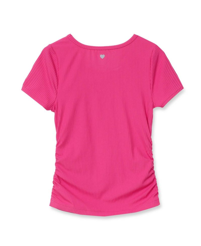 Girls' 4-16 Short-Sleeve Ruched Ribbed T-Shirt