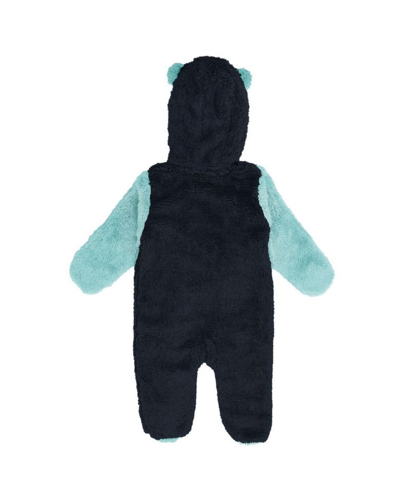 Newborn Navy Seattle Kraken Stay Napping Fleece Bunting Full-Zip Hooded Sleeper