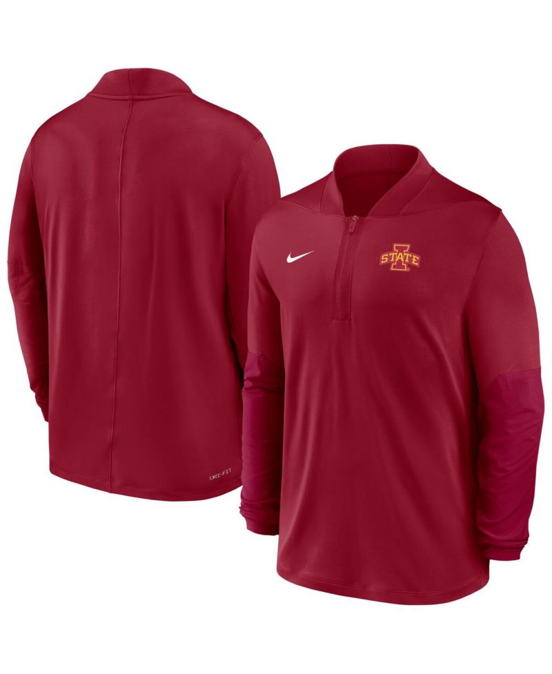 Men's Cardinal Iowa State Cyclones Dri-FIT Half-Zip Pullover Sweatshirt
