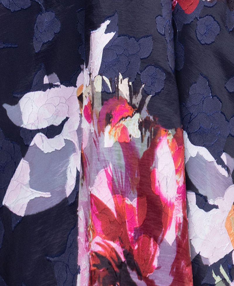 Women's V-Neck Burnout Floral Dress