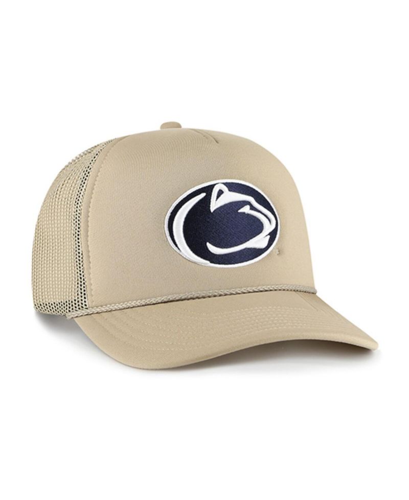 Men's Khaki Penn State Nittany Lions Foam Front Mesh Trucker Snapback Hat
