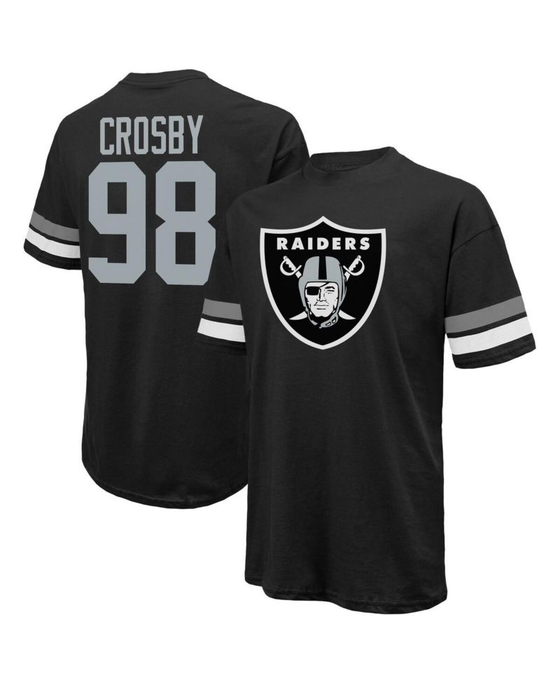 Men's Maxx Crosby Black Las Vegas Raiders Name & Number Oversize Fit T-Shirt