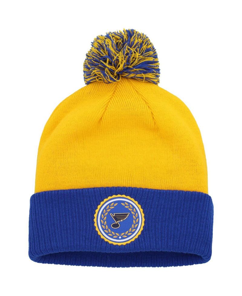 Women's Gold St. Louis Blues Laurel Cuffed with Pom Knit Hat
