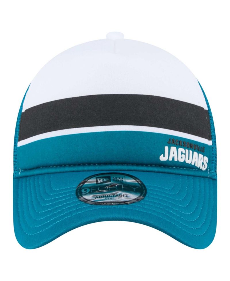 Big Boys and Girls Teal Jacksonville Jaguars Sport Night Color Block 9FORTY A-Frame Trucker Adjustable Hat