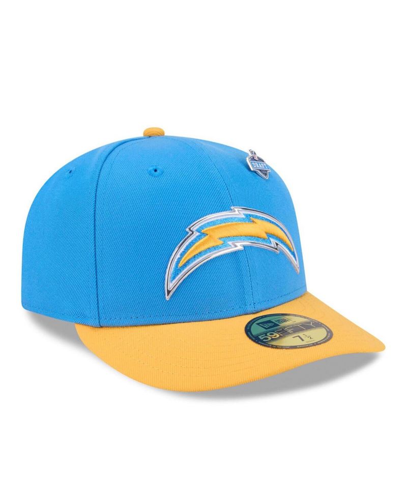 Men's Powder Blue/Gold Los Angeles Chargers 2026 NFL Draft Pre-Curved 59FIFTY Fitted Hat