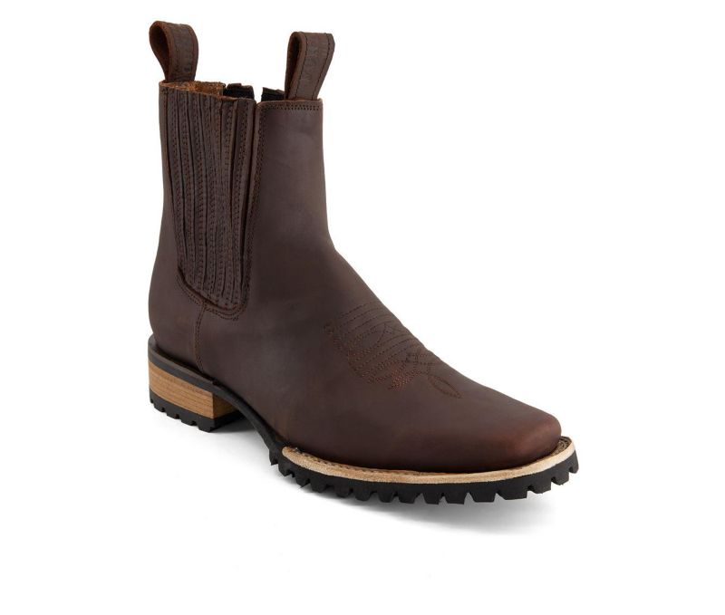 Men's Leather Chelsea Boots with side Zipper