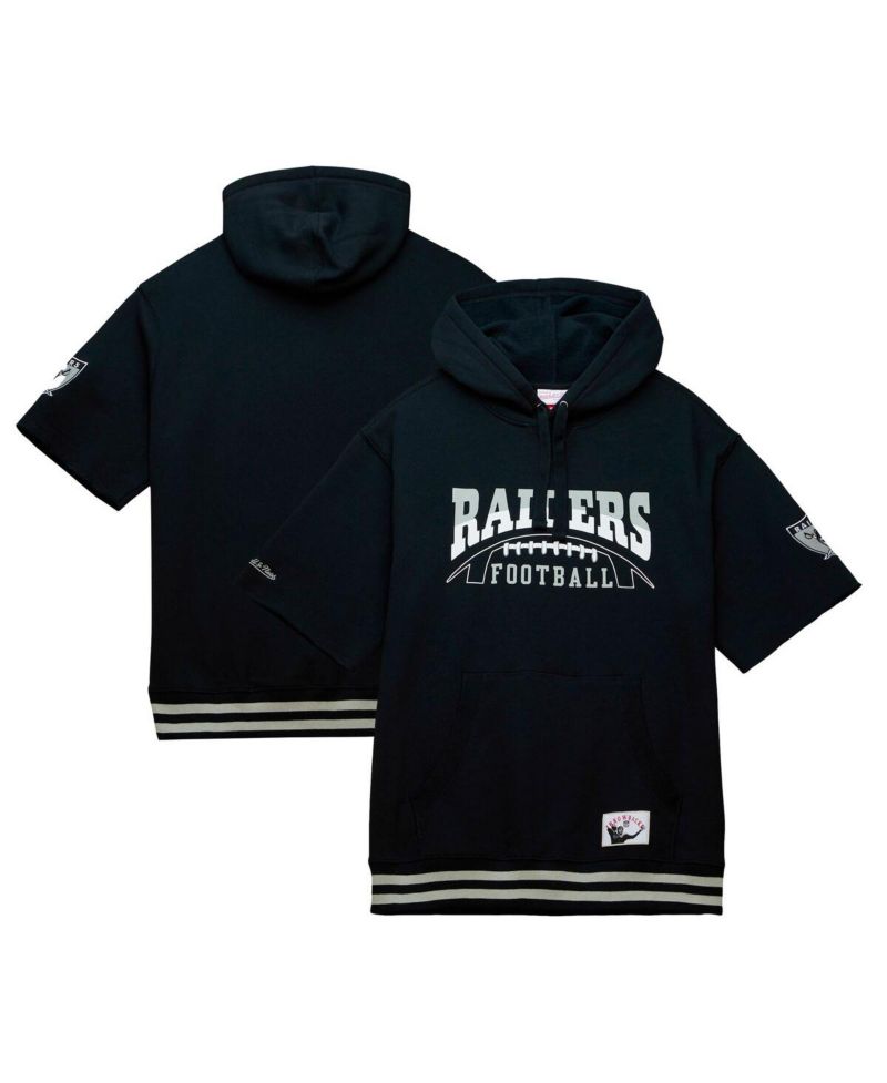 Men's Black Las Vegas Raiders Pre-Game Short Sleeve Pullover Hoodie