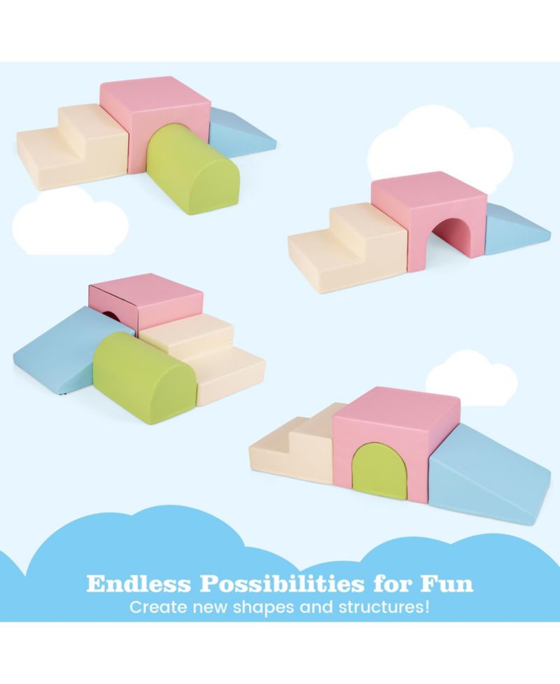 Kids Climb and Crawl Activity Playset Blocks w/ Waterproof PU Cover EPE Foam