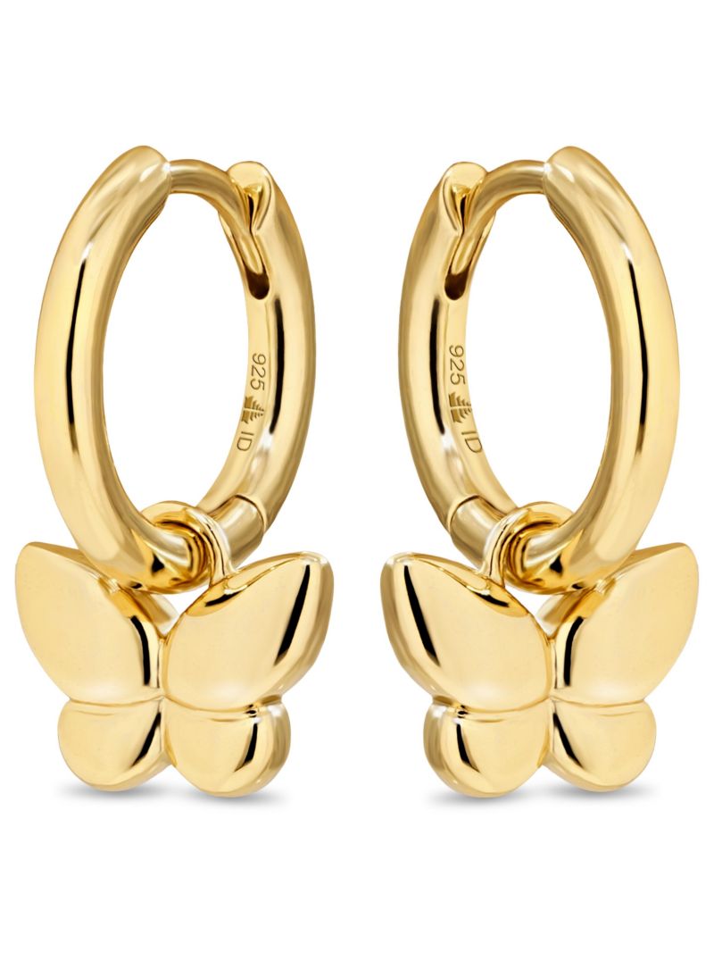 Butterfly Hoop Earrings in Plated Sterling Silver