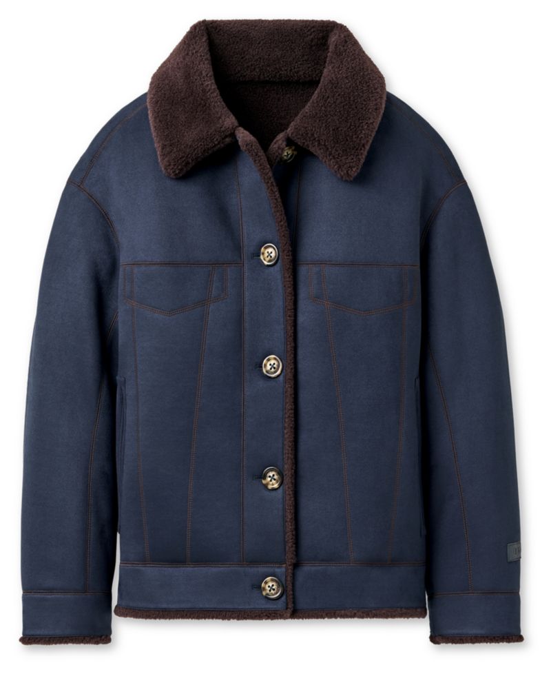 UGG Women's Frankie Collared Neck Reversible Trucker Jacket