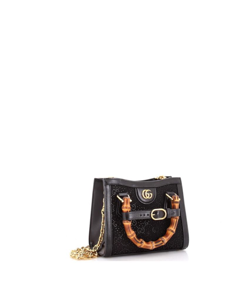 Mini Diana NM Bamboo Handle Tote Crystal Embellished GG Canvas